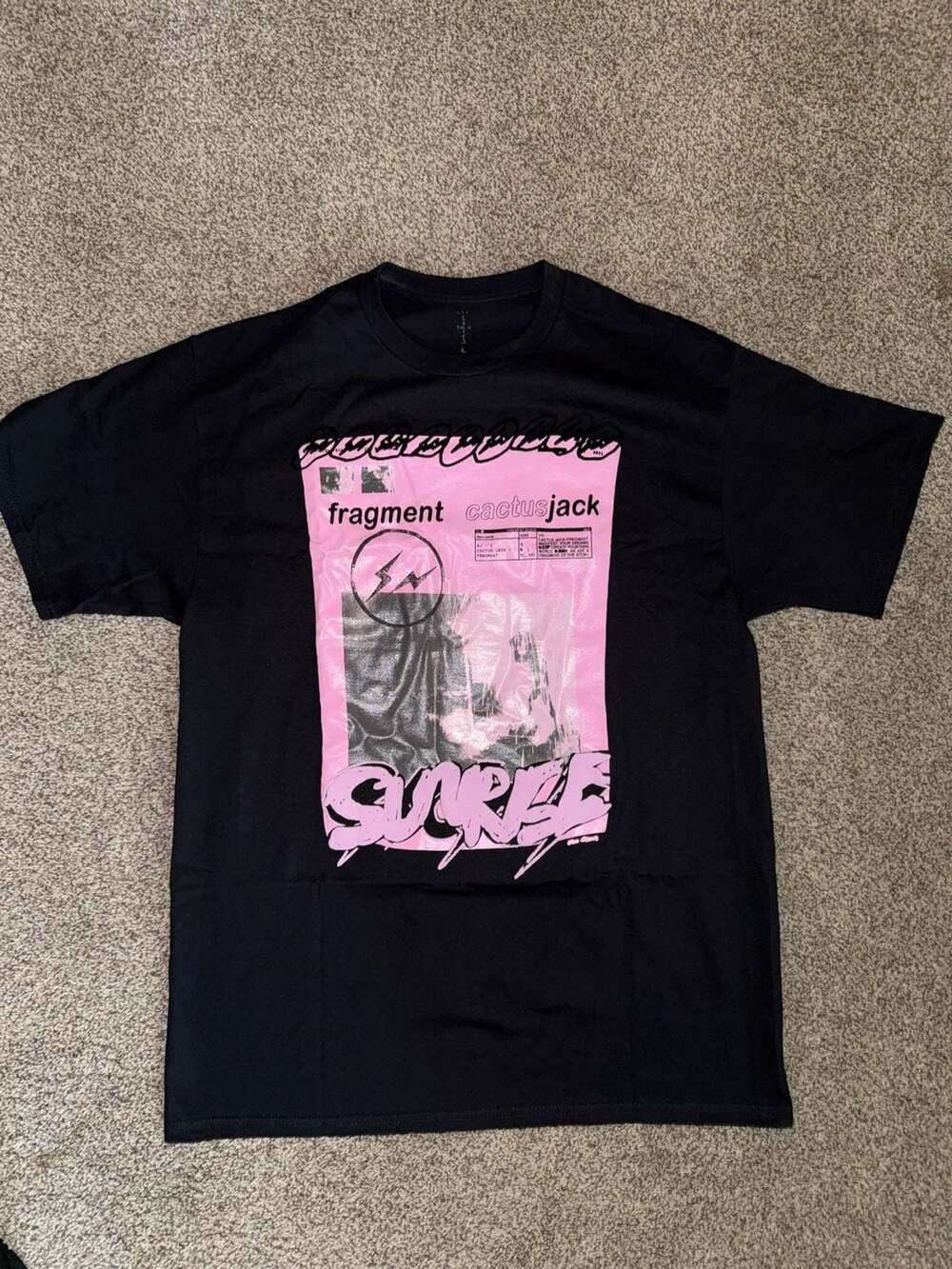 Travis Scott Cactus Jack x Fragment Design Graphic T-Shirt Size L
